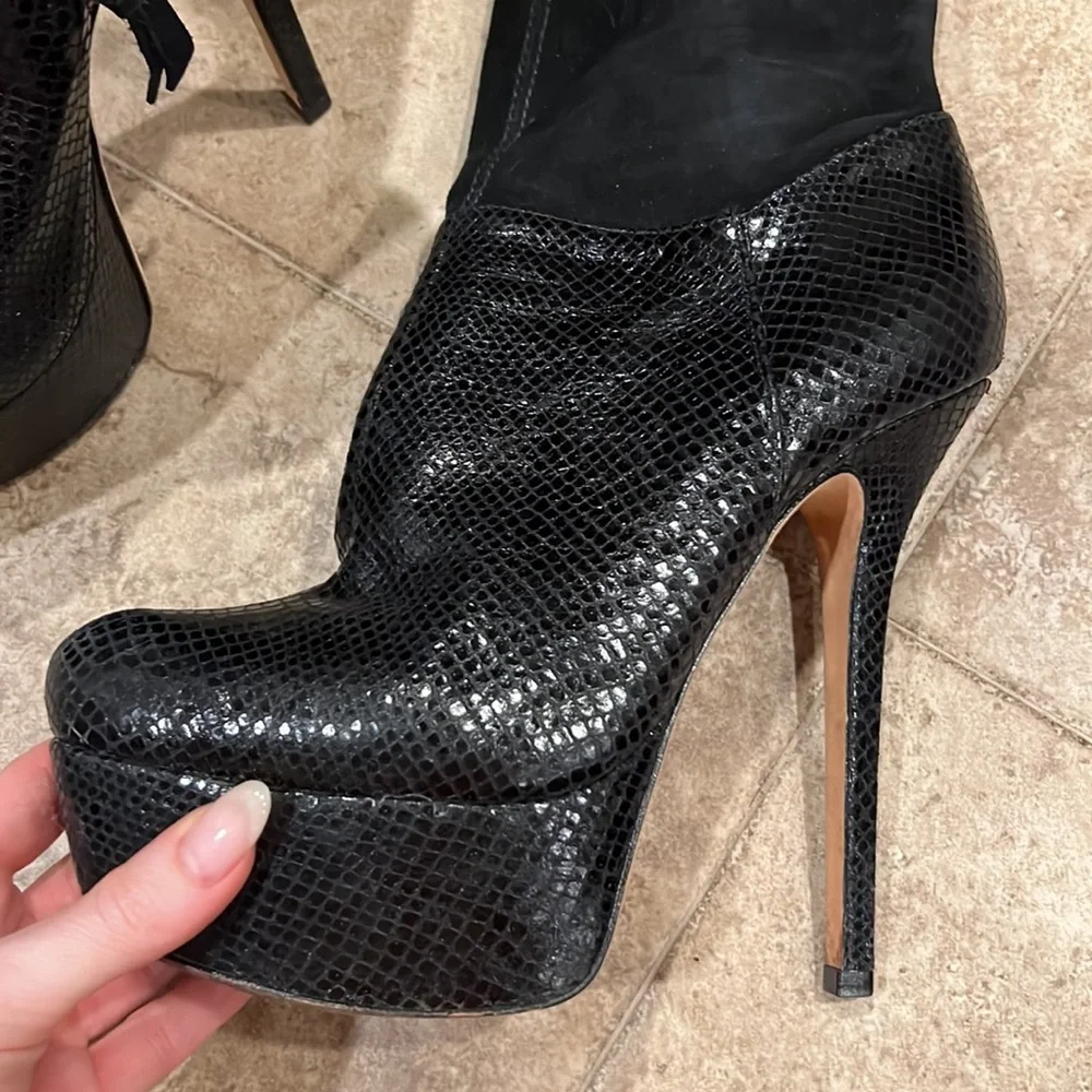 Alice + Olivia Platform Python Over the Knee Boots
